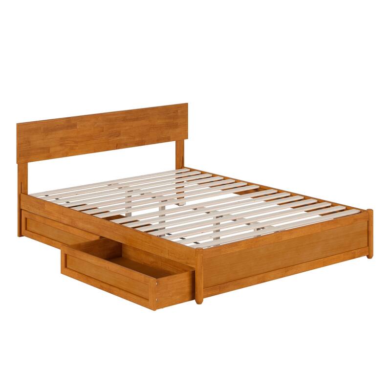 Wesley Platform Bed with Panel Footboard and Storage Drawers