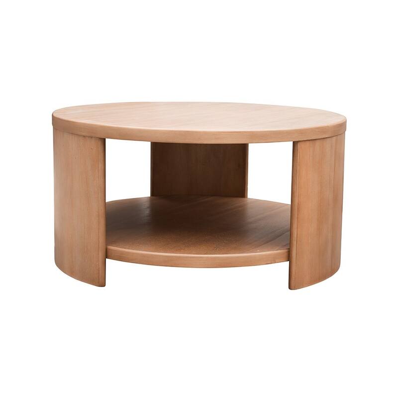 Round Coffee Table with Shelf