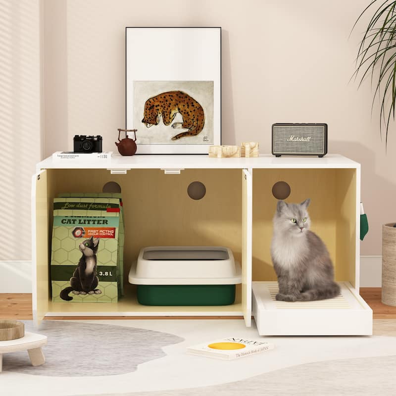 QualityConstructed Pet Furniture with Private Litter Box Compartment