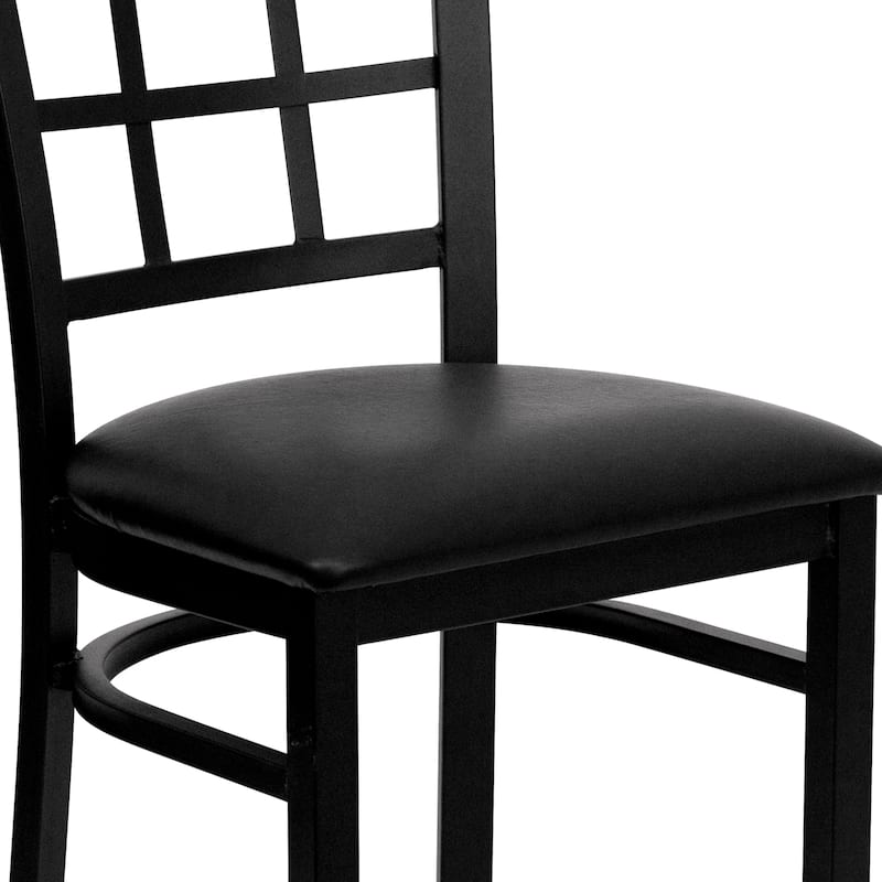 Window Back Metal Restaurant Chair - 16.75"W x 20"D x 36.5"H - 16.75"W x 20"D x 36.5"H