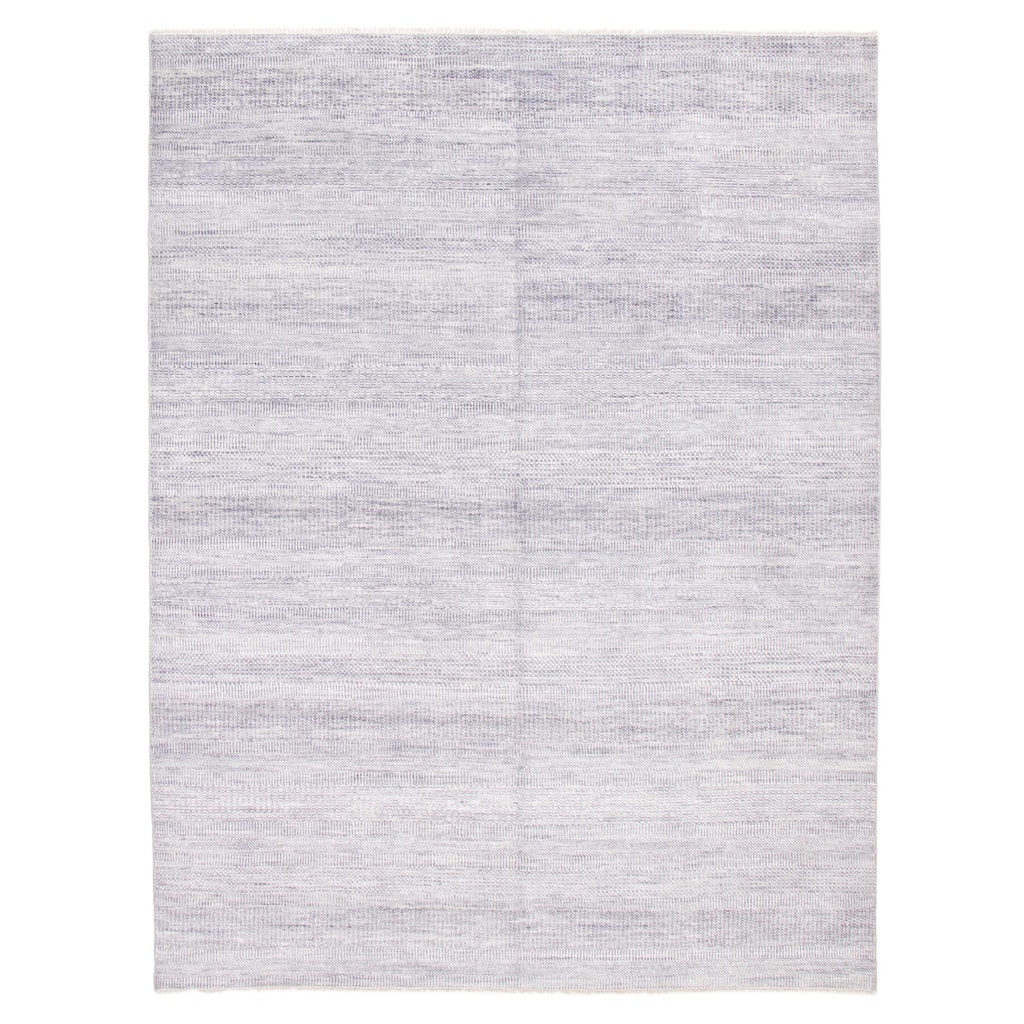 ECARPETGALLERY Hand-knotted Silk Shadow Grey Wool Rug - 8'9 x 11'9