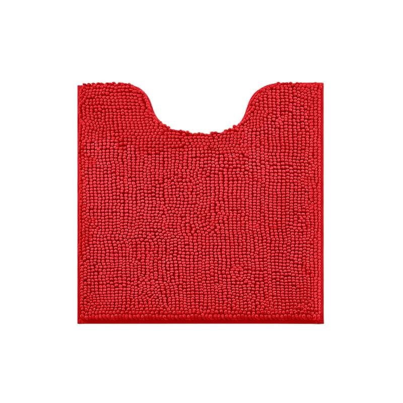 Red Soft Cozy Plush Chenille Contour Bath Mat Bathroom Rug