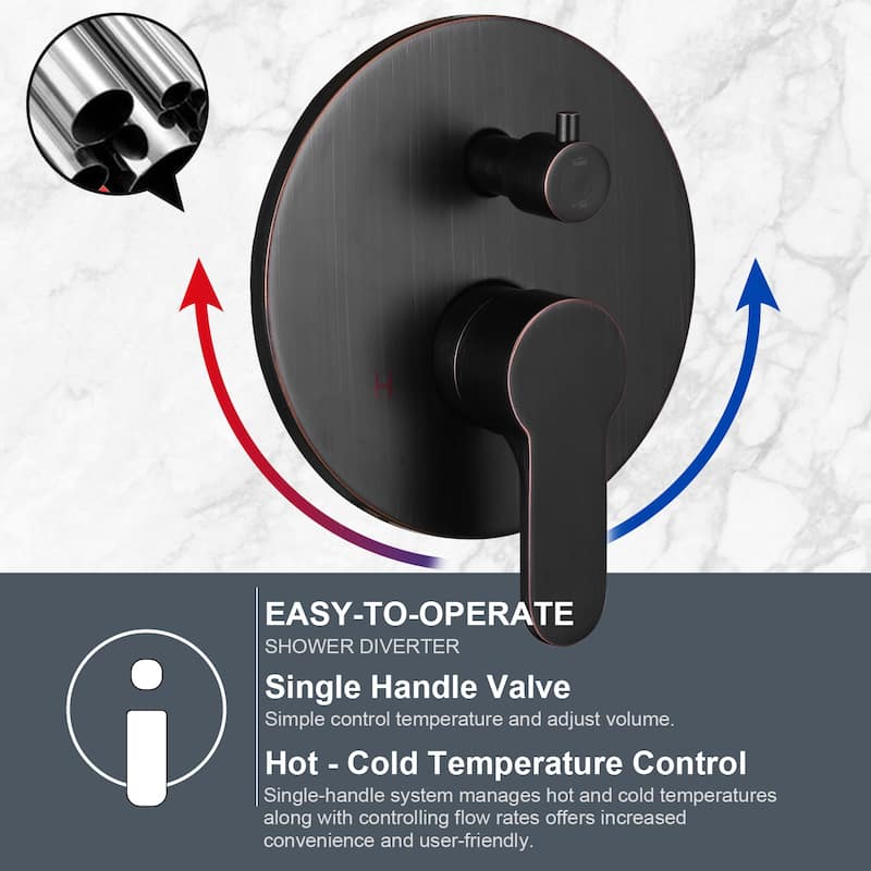 WOWOW Wall Mount 9-Spray Shower Faucet with Handshower