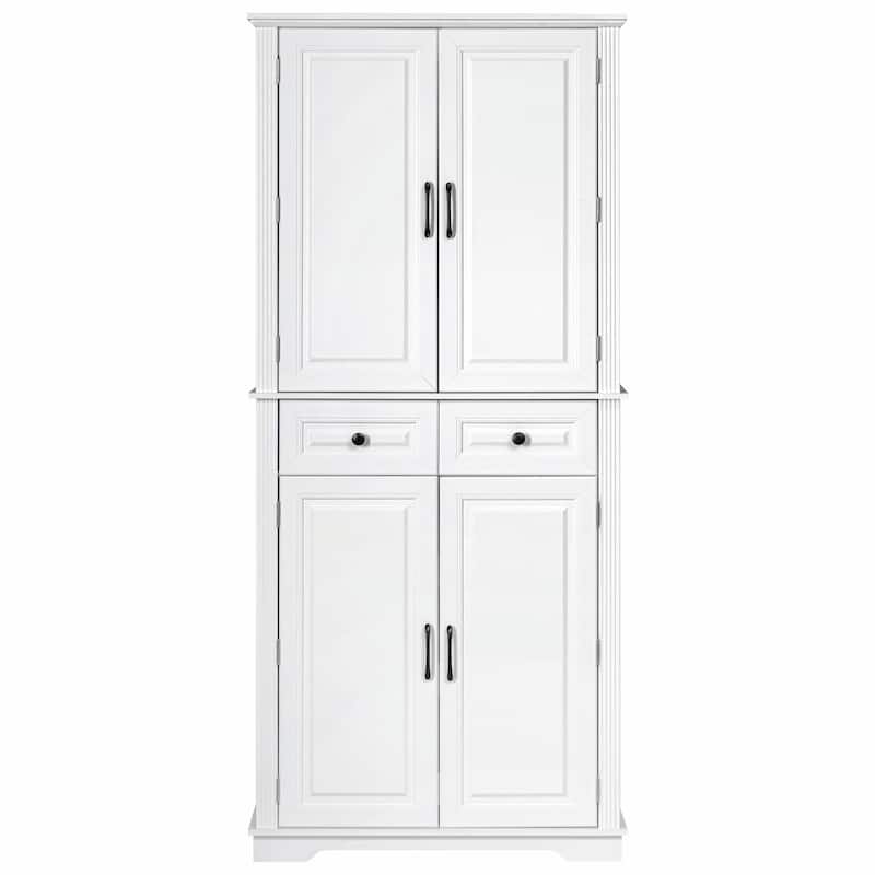 71" Tall Kitchen Pantry Cabinet with 3 Pull-Out Cabinet Organizers