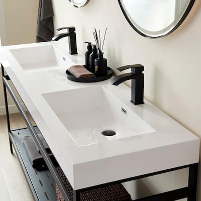 Ablitas Composite Granite Stone Console Bathroom Sink