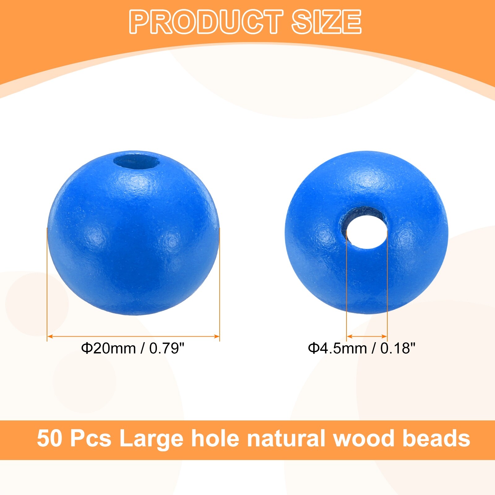 Wood Beads Large Hole Round Wooden Loose Spacer Beads for Jewelry Making Necklace Bracelets DIY