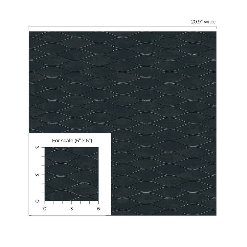 Seabrook Designs Piccola Geometric Horizontal Ogee Non-Woven Unpasted Wallpaper