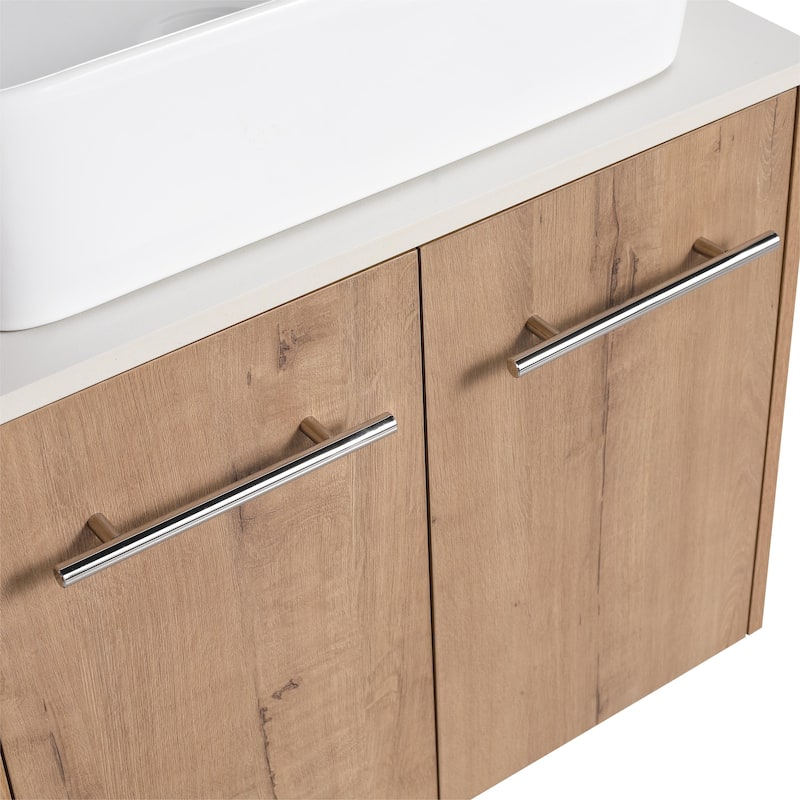 Bathroom Vanity With Sink In 24/30 Inch, Floating Bathroom Vanity With Soft Close Door