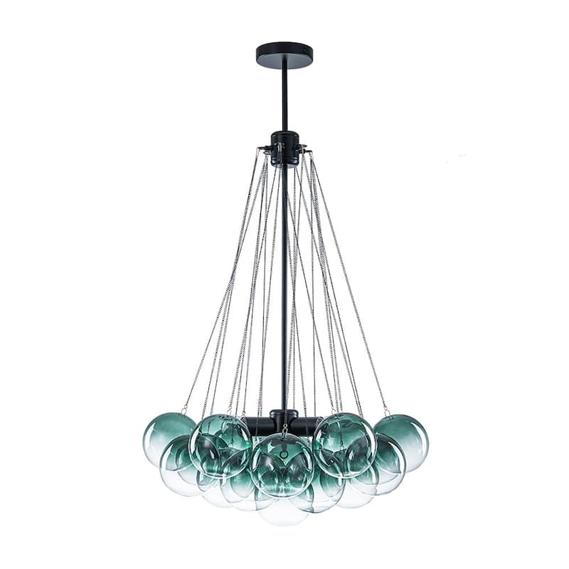 Modern Glam Cluster Gradual Colored Glass Bubble Chandelier