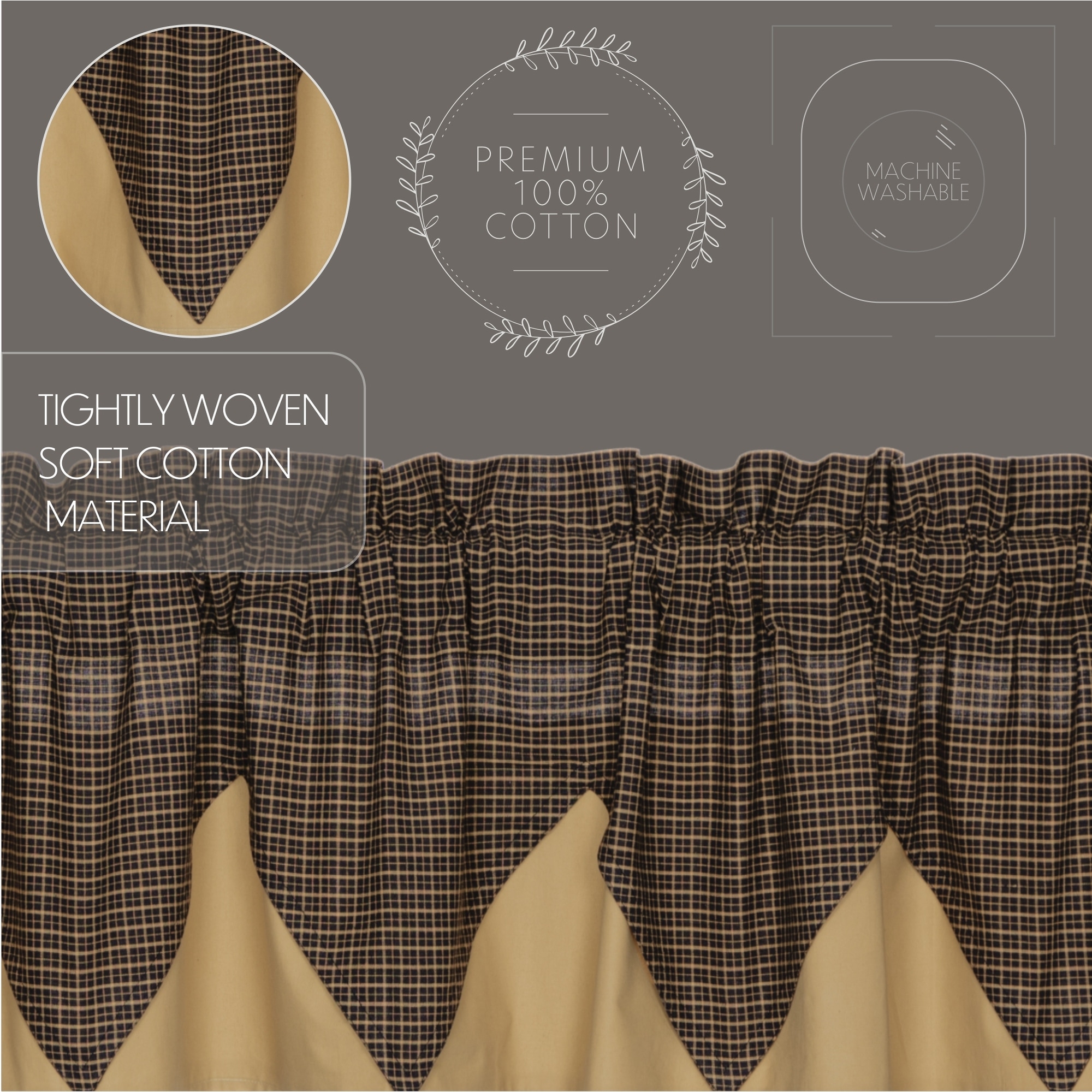 Kettle Grove Plaid Valance Layered 16x72 - Valance 16x72