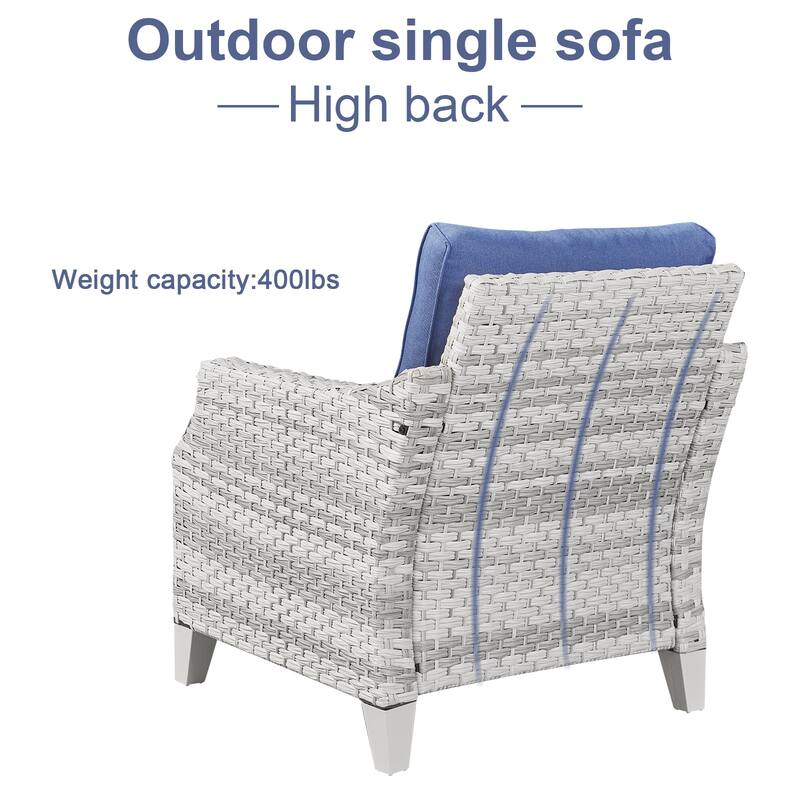 Pocassy 2PCS Outdoor Patio Chair with Cushion