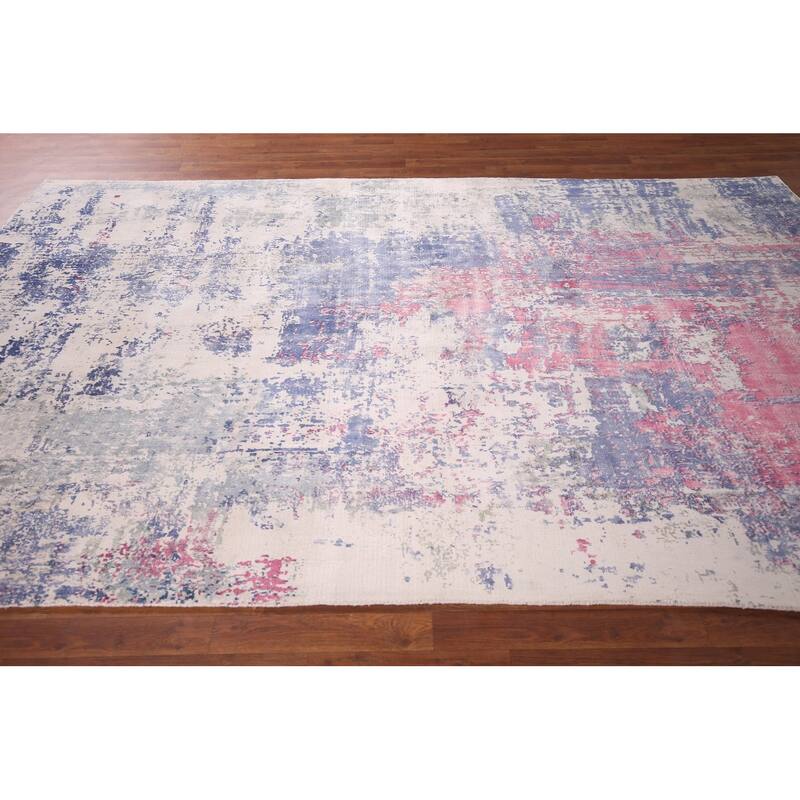 All-Over Abstract Contemporary Rug Hand-Knotted Bedroom Wool Carpet - 6'7"x 10'2"