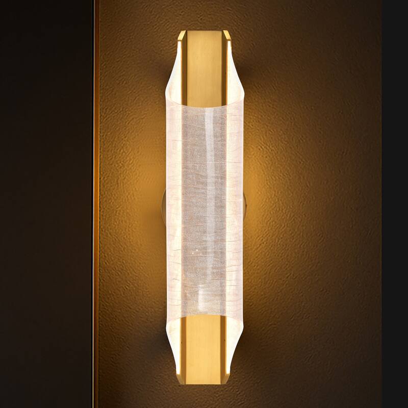 Idris LED 3 Light Wall Sconce Vintage Brass Finish Light Guide Panels - Vintage Brass