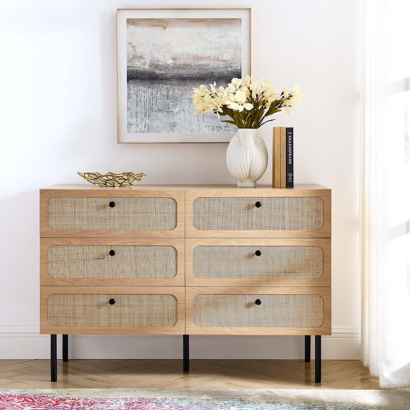 Chaucer 6-Drawer Compact Dresser - Oak