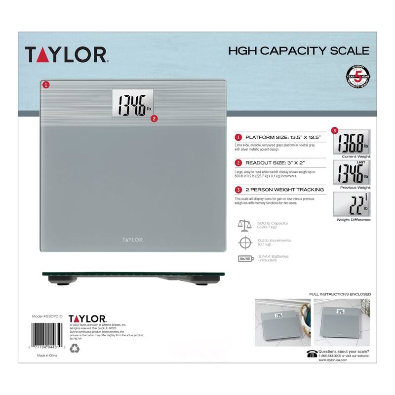 Taylor Digital Wide Platform Bathroom Scale