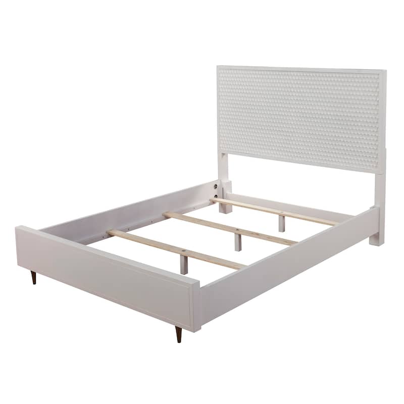 Origins by Alpine White Pearl Panel Bed