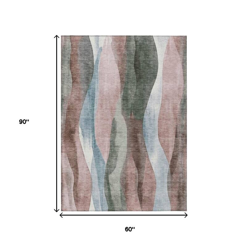 HomeRoots Abstract Transitional Rectangle Outdoor Rug