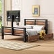 preview thumbnail 5 of 11, Twin Size Metal Platform Kids Bed Frame with Headboard, Two Storage Drawers, and Rotatable TV Stand for Bedroom, Black
