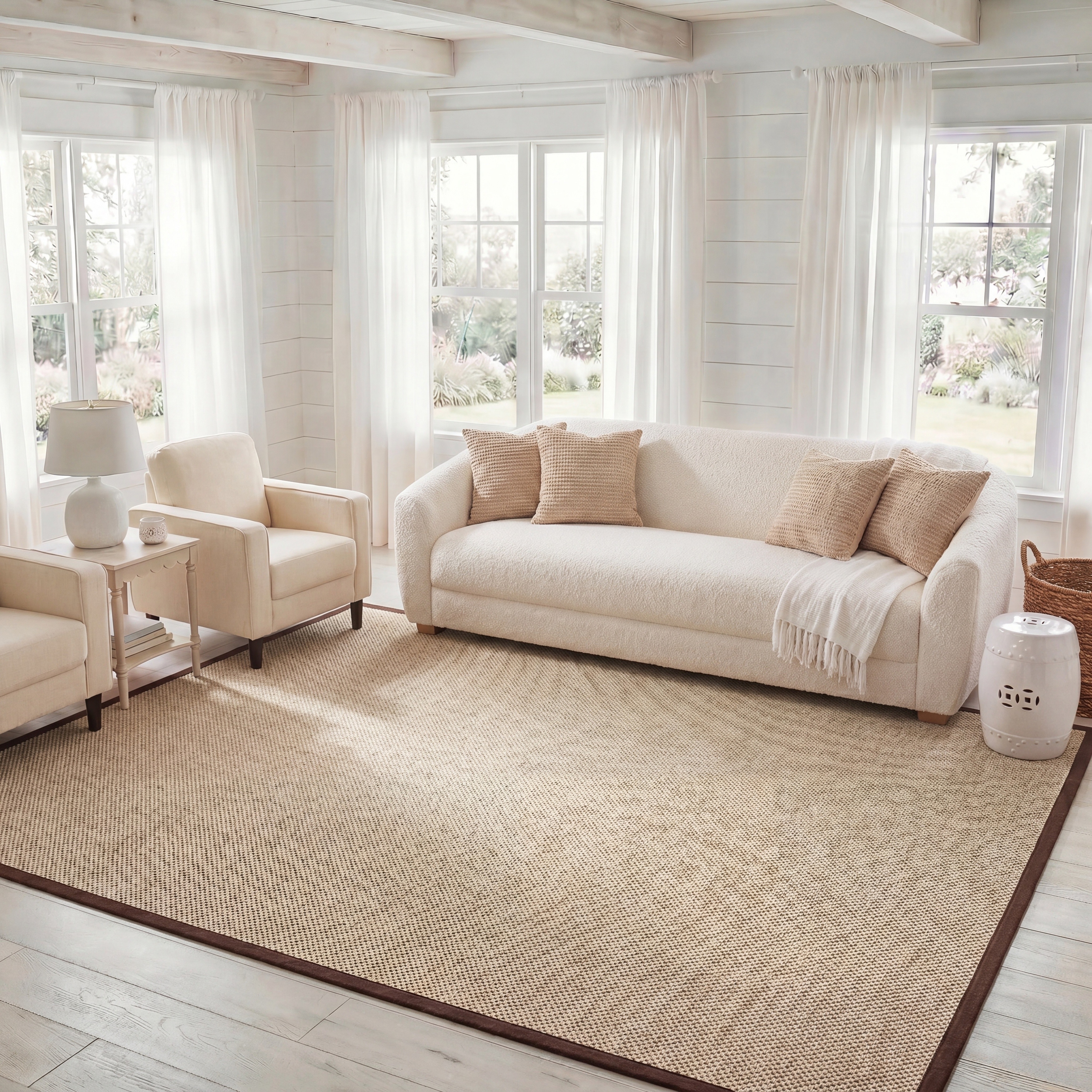 SAFAVIEH Natural Fiber Lorine Casual Border Sisal Rug