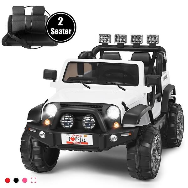 slide 2 of 43, Costway 12V Kids Ride On Car 2 Seater Truck RC Electric Vehicles w/ - 48.5"X31.5"X31.5"