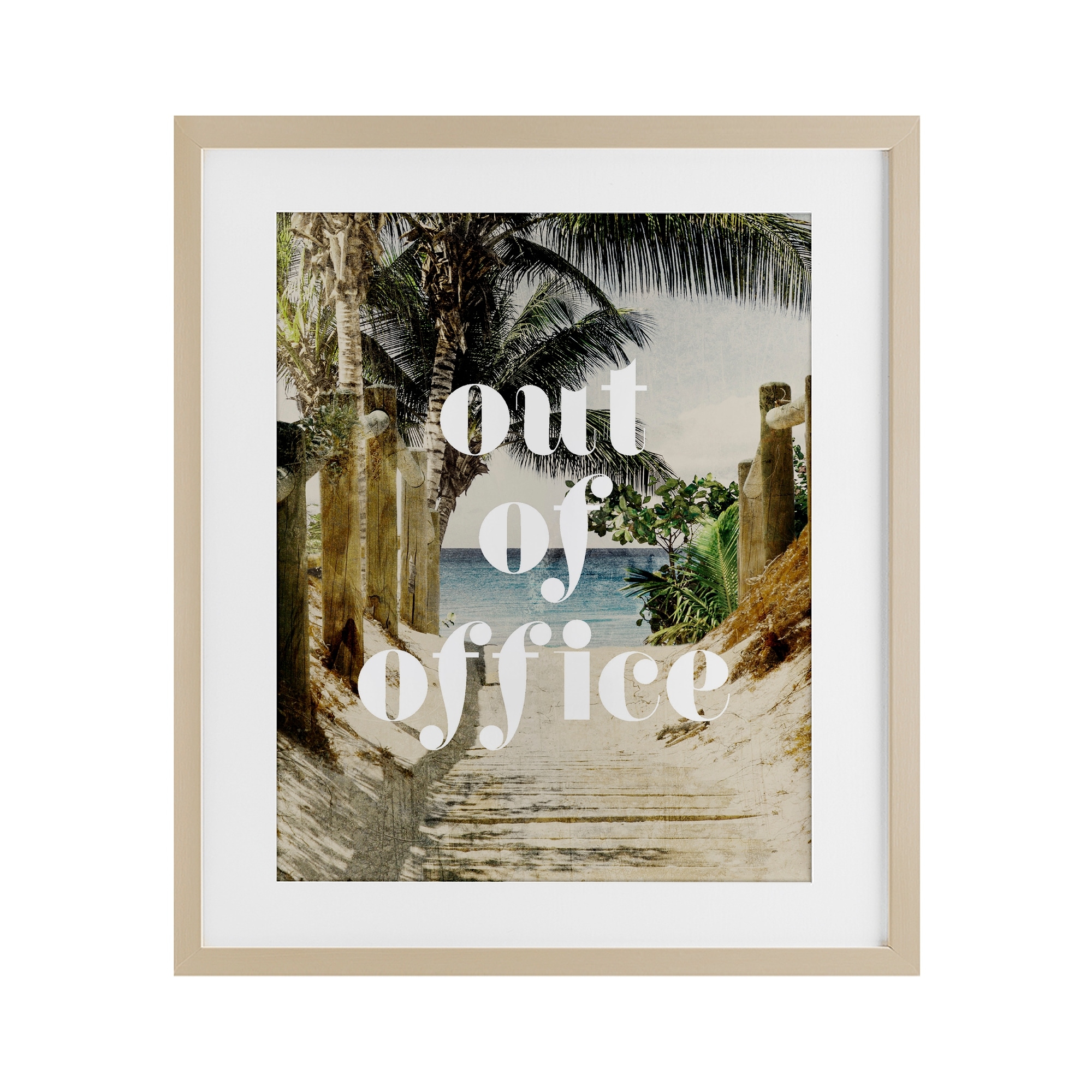 Stupell Out of Office Beach Path Under Glass Framed Design By Lil' Rue