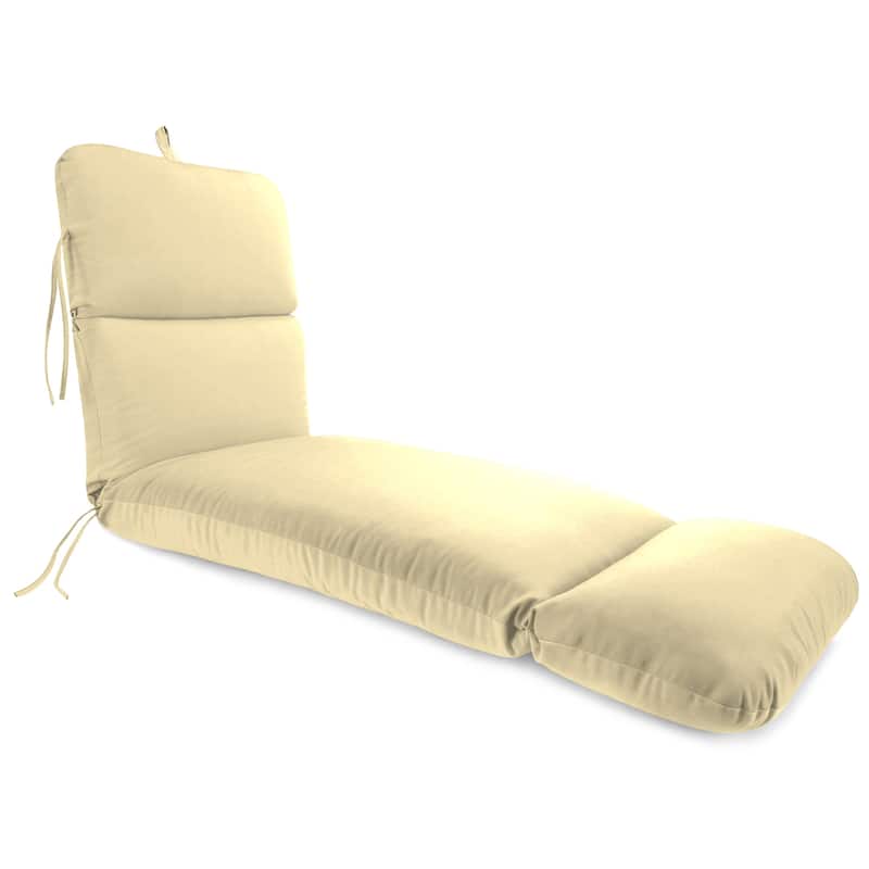 Sunbrella 74" x 22" Outdoor Chaise Lounge Cushion with Ties and Loop - 74'' L x 22'' W x 5'' H - Canvas Vellum