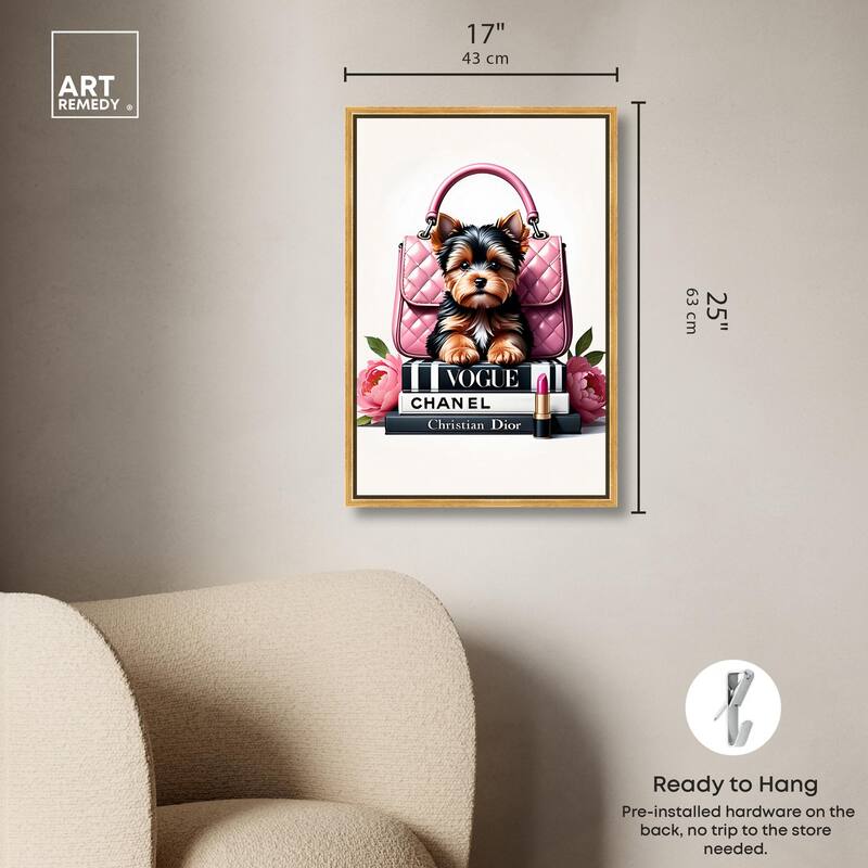 Fashionable Yorkie Canvas by Art Remedy