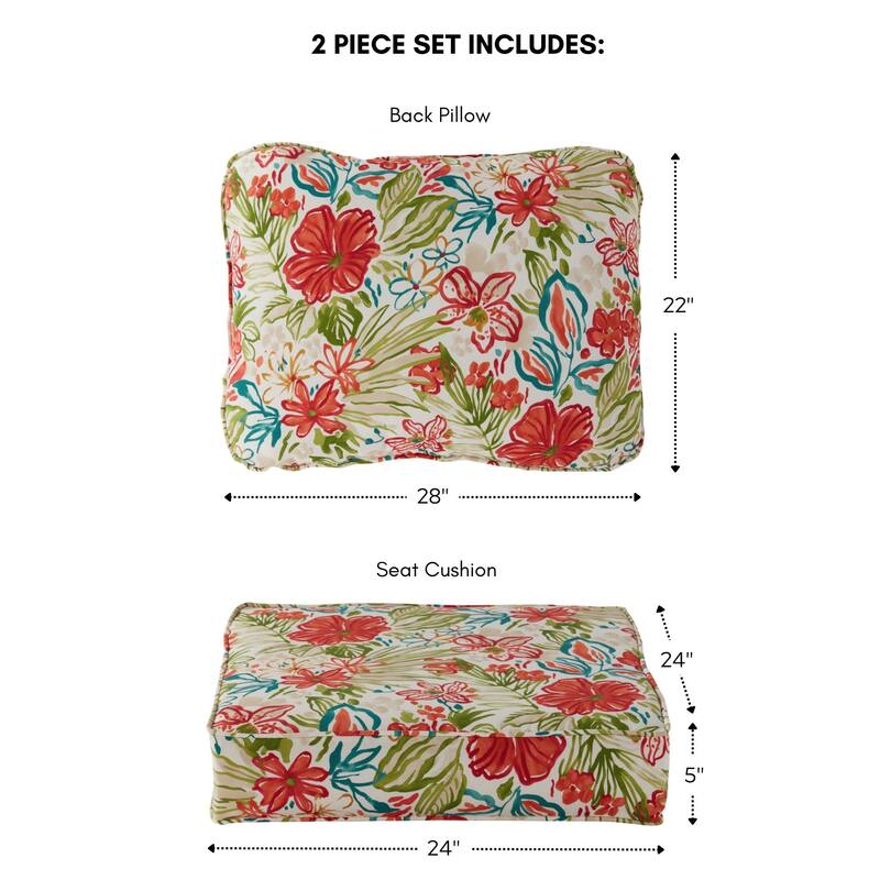 Outdoor 2-Piece Reversible Deep Seat Cushion Set (Cushions Only)