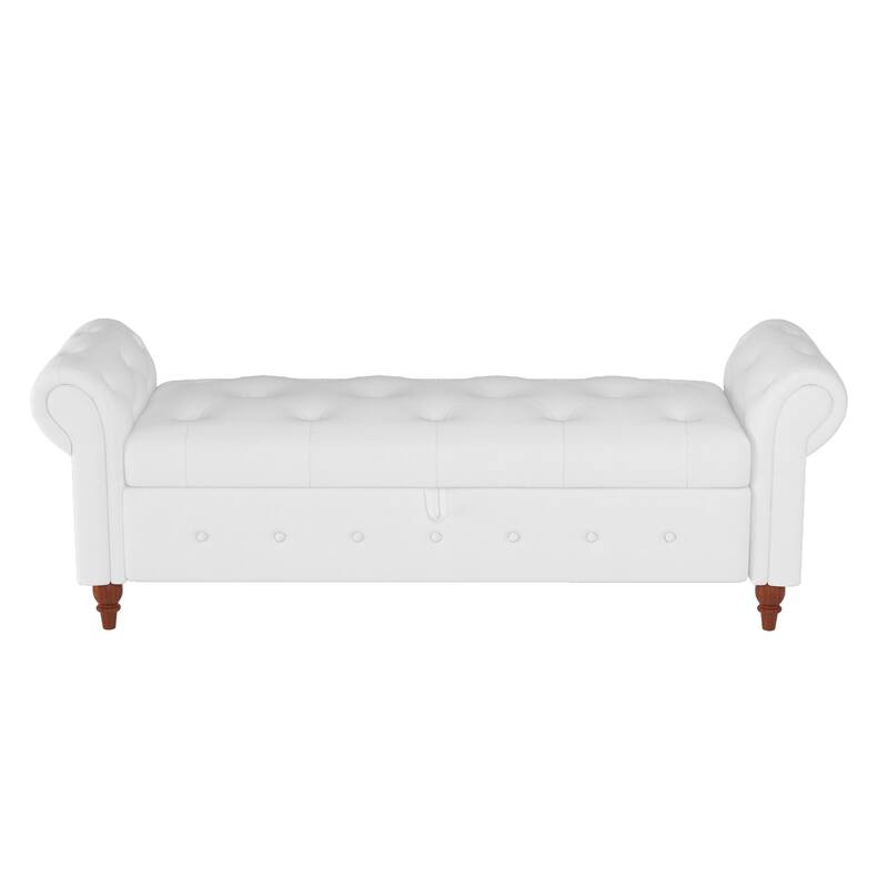 Bed Bench Fabric - White