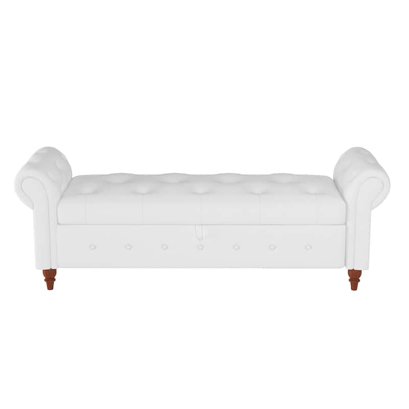 Modern Storage Bed Bench,Shoe Bench,Footrest with Rolled Arms