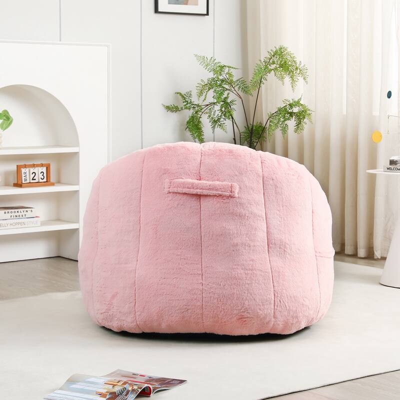 Arm Chair Side Chair Pink Bean Bag Sofa Chair Lounge Chair with Armrests, Leisure Chair Accent Chair