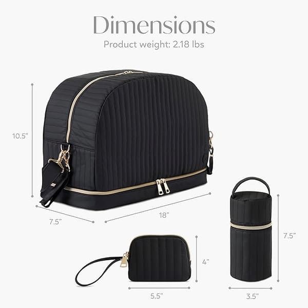 dimension image slide 1 of 3, Hannah & Sophia Weekender 5pc Diaper Bag Set - Backpack