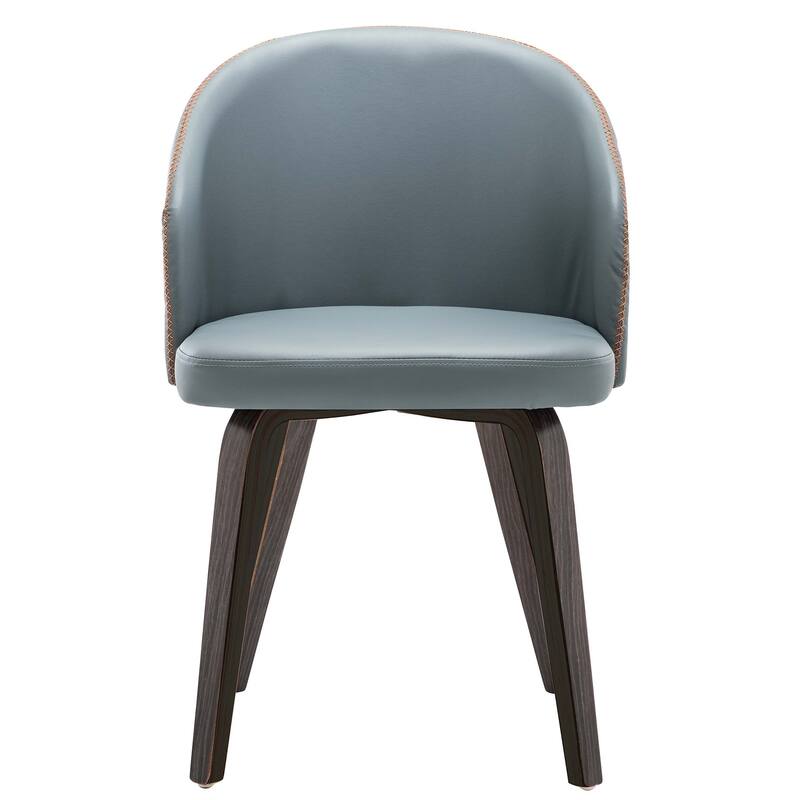 PU Leather & Wood Upholstered Dining Arm Chairs (Set 2)