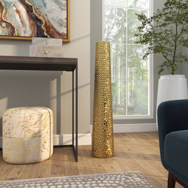 Minimalist Ceramic Modern Tall Vase with Bubble Texture - Silver, Black, Gold, White