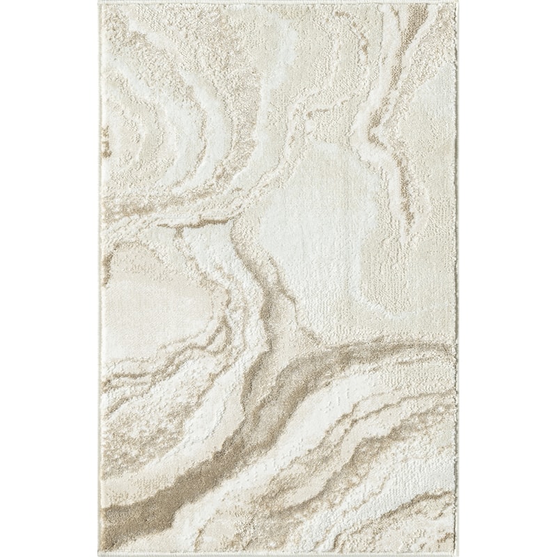 Abani Glam GLA110A Beige Cream Abstract Stone Area Rug