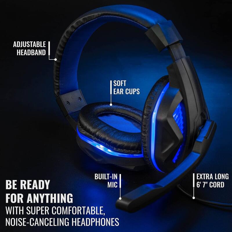 Ritz Gear 4-in-1 Blue Gaming Kit with Keyboard, Mouse, Headset and Mouse Pad