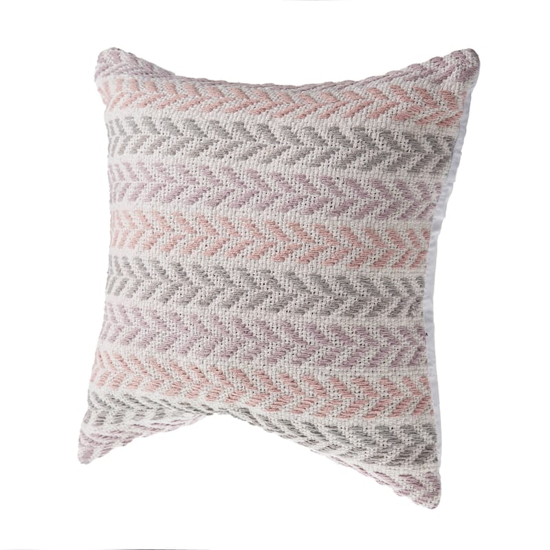 Sevita Beachside Chevron Natural Cotton Square 18"x18" Throw Pillow, Set of 2 or 4