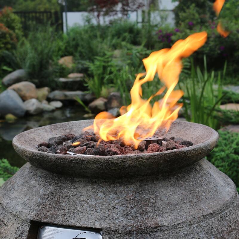 Modeno Pompeii Outdoor Fire Pit Table 23" Round Patio Heater - Propane
