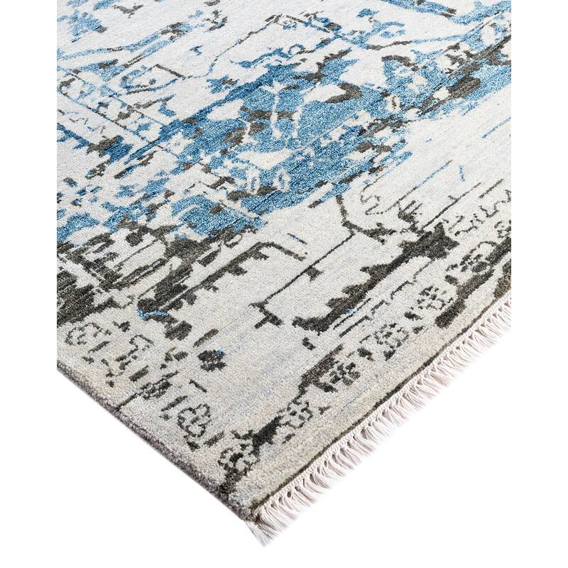 Ikat One-of-a-Kind Hand-Knotted Area Rug, Gray - 8' 2" x 10' 6"