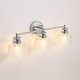 preview thumbnail 11 of 37, Rennnsan 3-Light Modern Linear Dome Glass Bathroom Vanity Light/ Black, Chrome, Brass Wall Lighting over Mirror