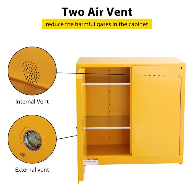 Steel Flammable Safe Storage Cabinet with 2 Shelf