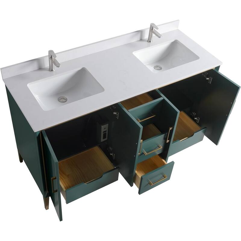 VSD Freestanding Shaker Bathroom Vanity with Cultured Marble Sink