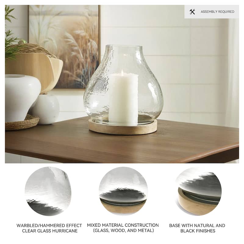 Signature Design by Ashley Adalisen Clear/Brown Candle Holder - 10.5" W x 10.5" D x 12" H