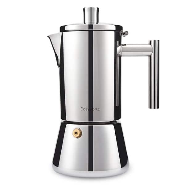 Diego Stovetop Espresso Maker Stainless Steel Italian Coffee Machine Maker  4Cup 6.8 oz Induction Moka Pot - On Sale - Bed Bath & Beyond - 40376892