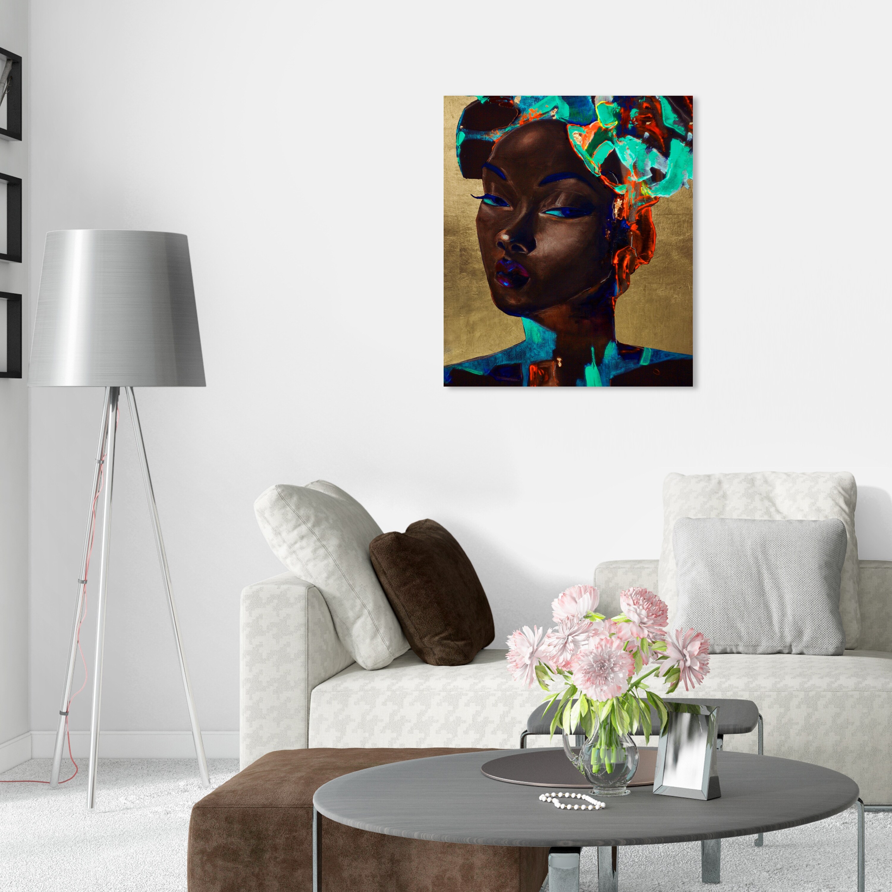 Neon wall outlet art canvas