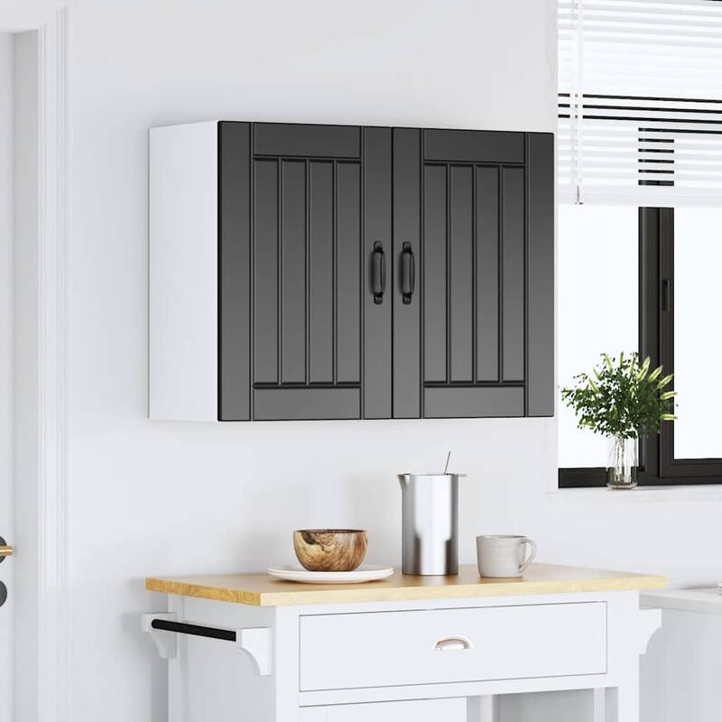 vidaXL Kitchen Wall Cabinet Black Engineered wood Medium - 12.2 x 31.5 x 23.6