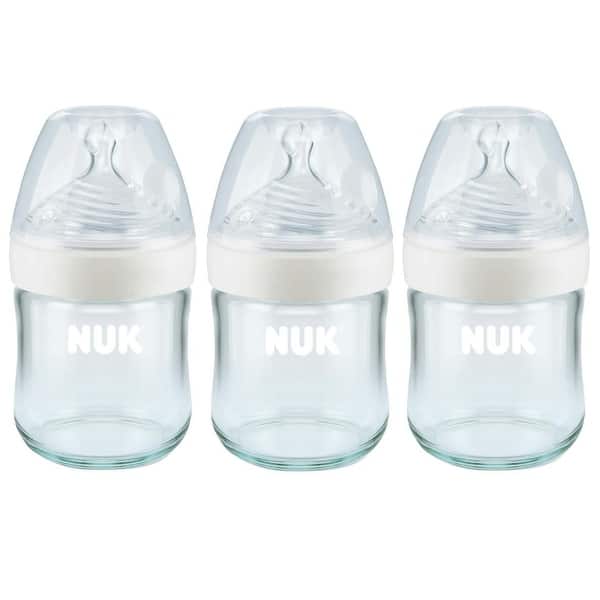 slide 2 of 5, Nuk Simply Natural Glass 4oz Glass Bottle - 3-Pack - Clear