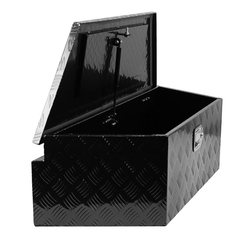Heavy Duty Aluminum Alloy Plate Tongue Tool Box with Lock and Keys - N/A