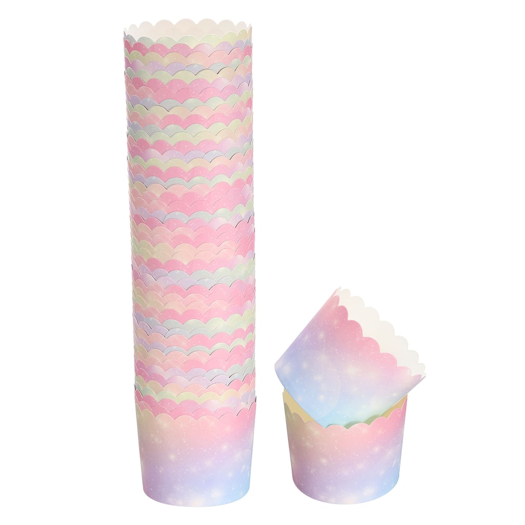 50Pcs Paper Baking Cups Cupcake Muffins Liner Wrappers Gradient