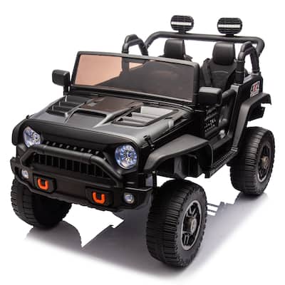 24V Two-Seater Kids Ride On Truck Car W/Parents Control,200w*2,Seat 20.28in W,Four-wheel Suspension,LED,2 independent seat belts